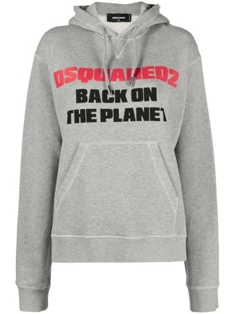 DSQUARED2 slogan-print hoodie Grey S72GU0392S25529
