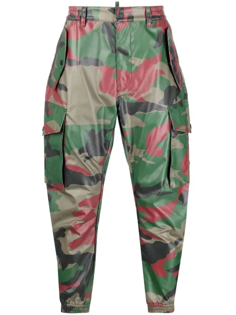 DSQUARED2 camouflage-print tapered cargo trousers Green S71KB0462S60333
