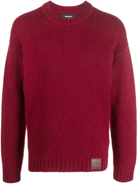 DSQUARED2 logo-patch knitted jumper Red S71HA1144S18072