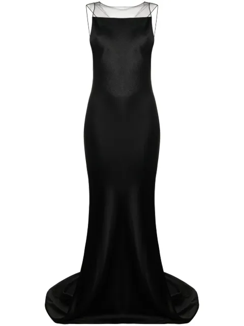 Maison Margiela open-back satin-finish maxi dress Black SI0CT0001S49465