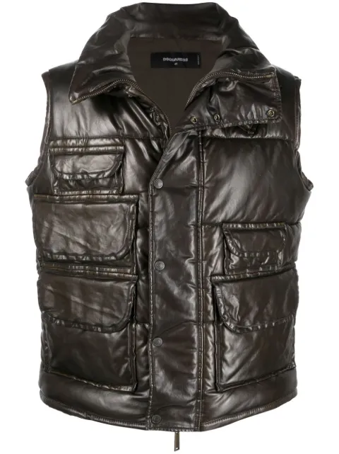 DSQUARED2 multiple-pocket design gilet Green S71FB0435S54803