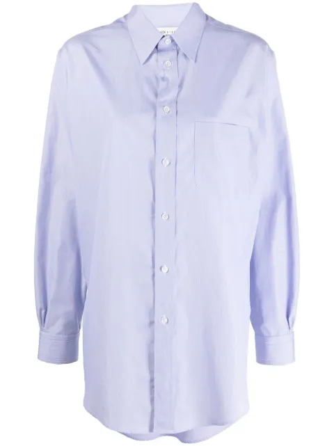 Maison Margiela long-sleeve piqué shirt Blue SI0DL0001S54942