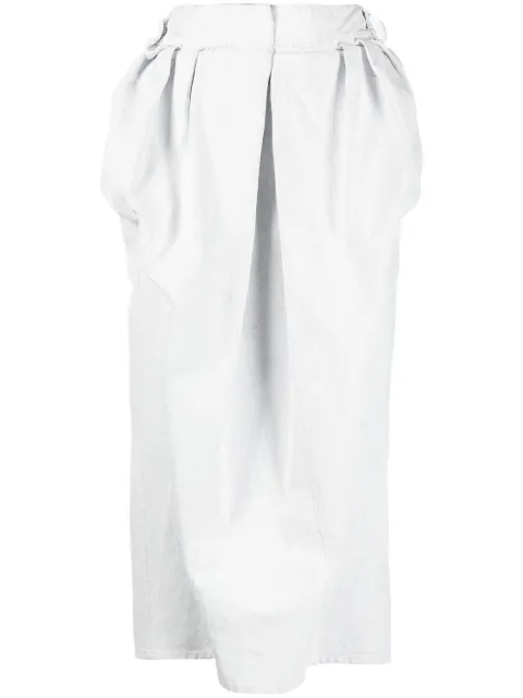 Maison Margiela denim gathered skirt White SI0MA0005S30561