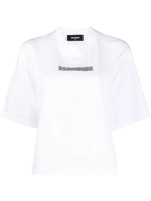 DSQUARED2 logo-print cotton T-shirt White S72GD0392S22427