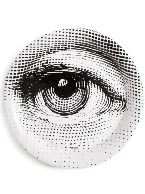 Fornasetti Occhio round tray White C32X004