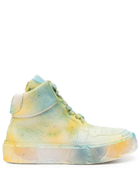 Guidi spray-effect high-top sneakers Green GJ04ART