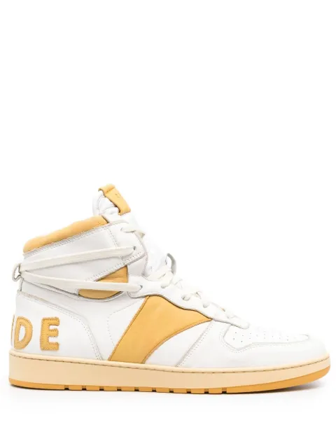 RHUDE logo-lettering panelled sneakers White RHSS22FO22178660