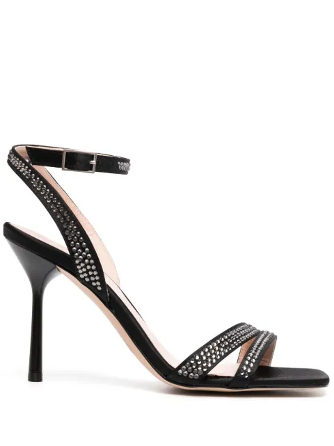 LIU JO 90mm leather embellished sandals Black SA2713TX001