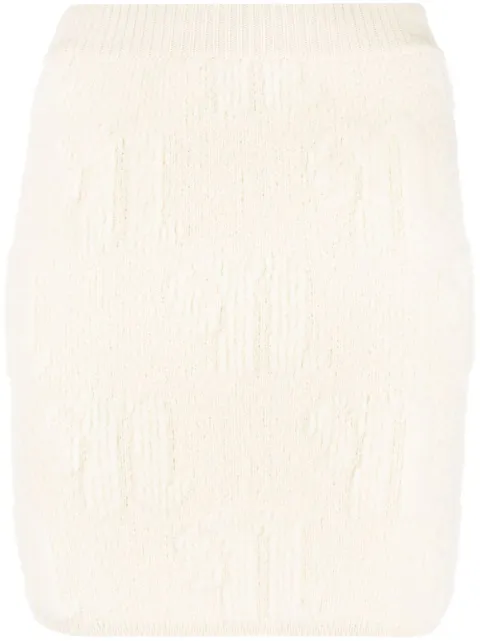 Nanushka logo-motif knitted mini skirt Neutrals NW22FWSK00271