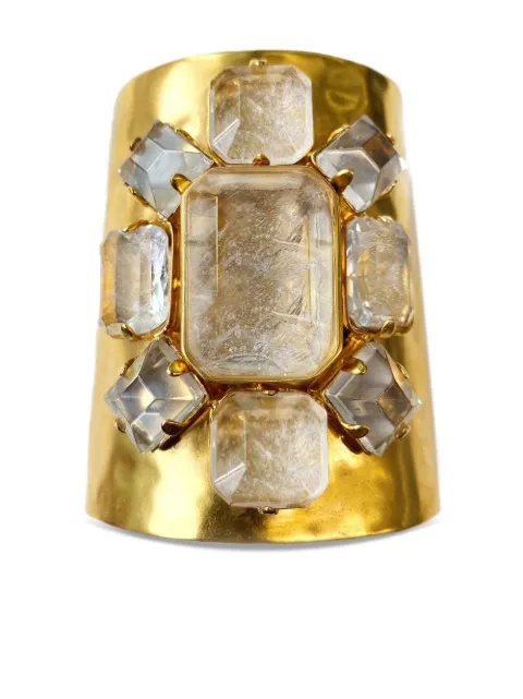 Goossens faceted-stone detail cuff Gold GOOH22BA03YG
