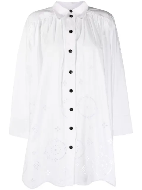 GANNI long-sleeve shirt dress White F7035151