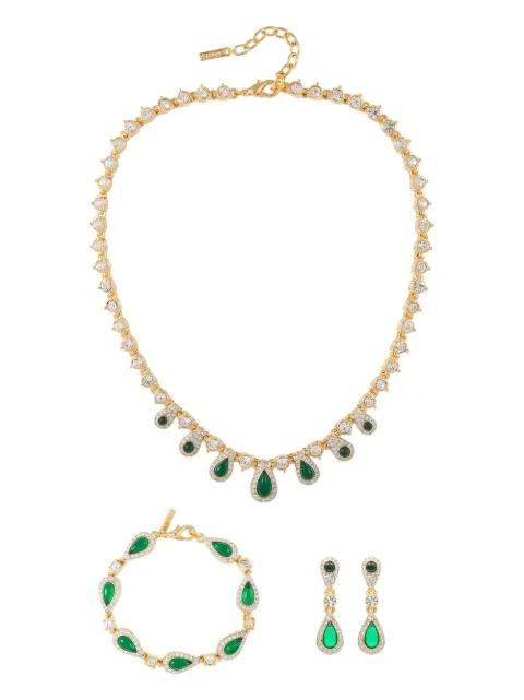 Susan Caplan Vintage 1980s D'Orlan crystal-embellished necklace and earrings set Gold PA000944