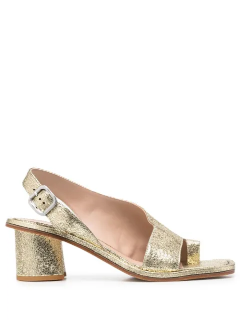 Scarosso Jill slingback 65mm leather sandals Yellow JILLSANDGOLCALF