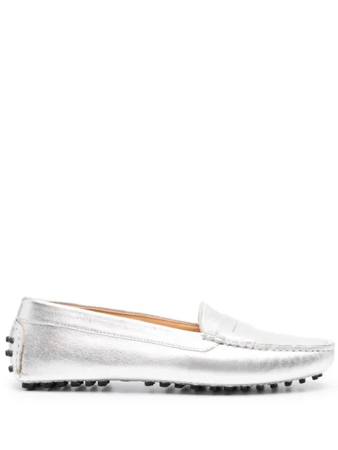 Scarosso Ashley leather penny loafers Silver ASHLEYDRIVSILCALF