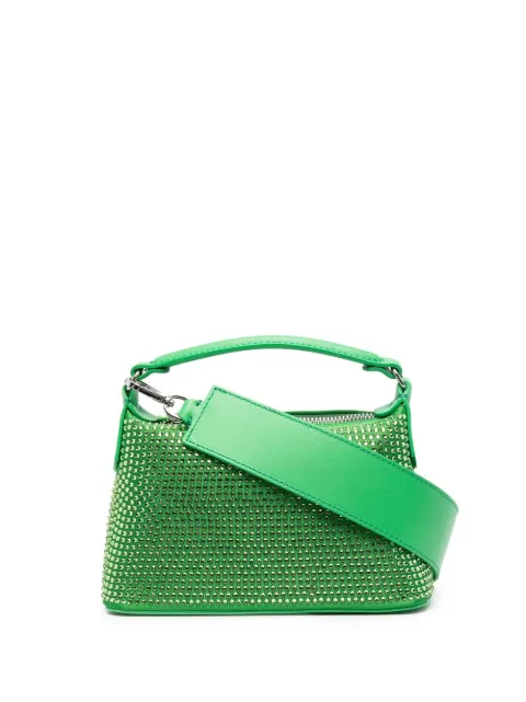 LIU JO small rhinestone-embellished satchel Green AA2502TX001