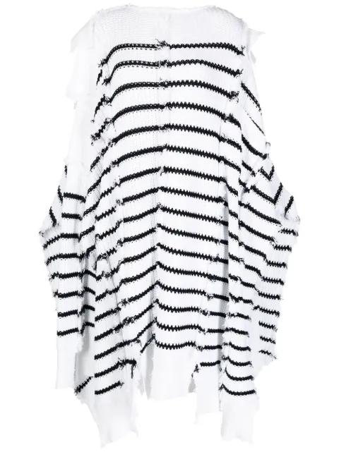 Marni striped knitted cape White MNMD0004Q0UFC263