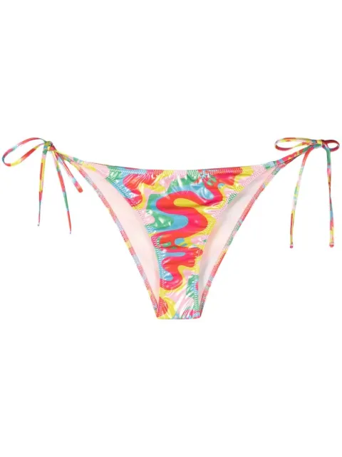 Chiara Ferragni abstract-print tie-fastening bikini bottoms Red A712232031888