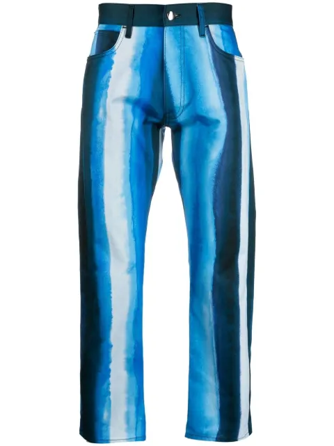 Marni Waterfall Stripe-print trousers Blue PUJU0017A8UTC153