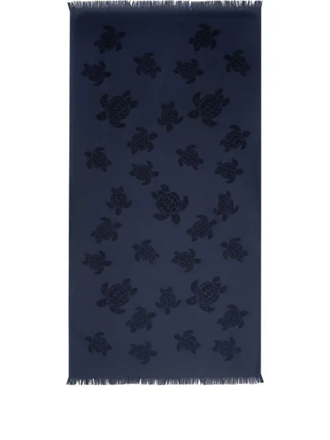 Vilebrequin Ronde des Tortues jacquard-motif beach towel Blue STHU1201