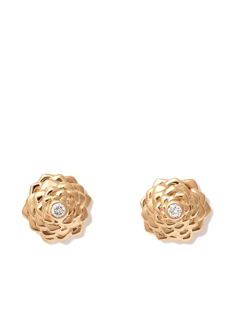 Sydney Evan 14kt yellow gold Camellia diamond stud earrings Gold EJP2688Y