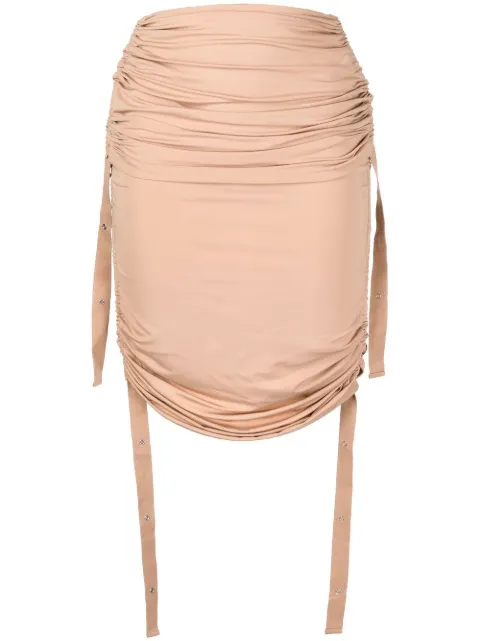 Dion Lee Doric ruched midi skirt Brown A1385P22