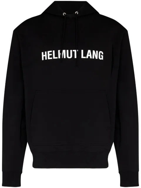 Helmut Lang logo-print hoodie Black L09HM521