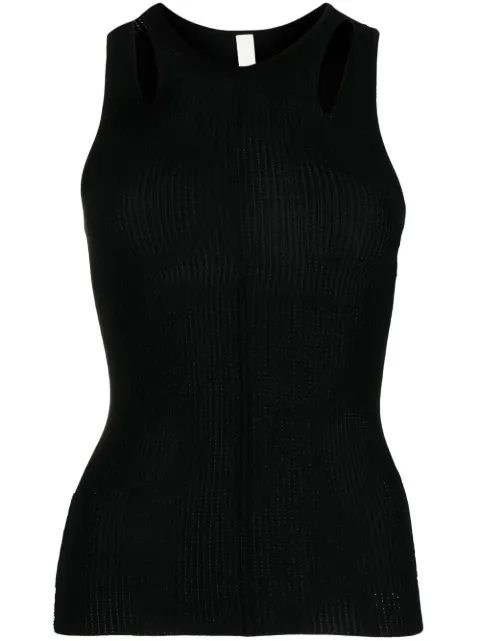 Dion Lee Merino Pointelle ribbed tank top Black C7089P22