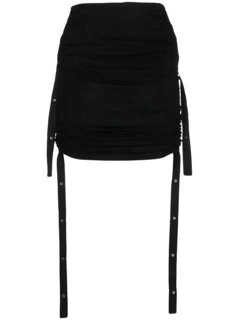 Dion Lee Doric ruched midi skirt Black A1385P22