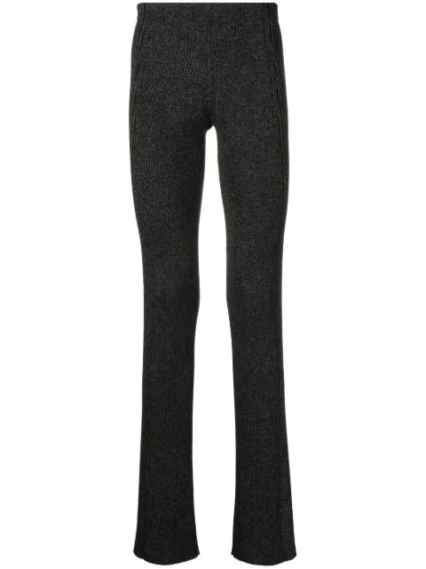 Dion Lee marl-knit ribbed flared trousers Black C7117P22