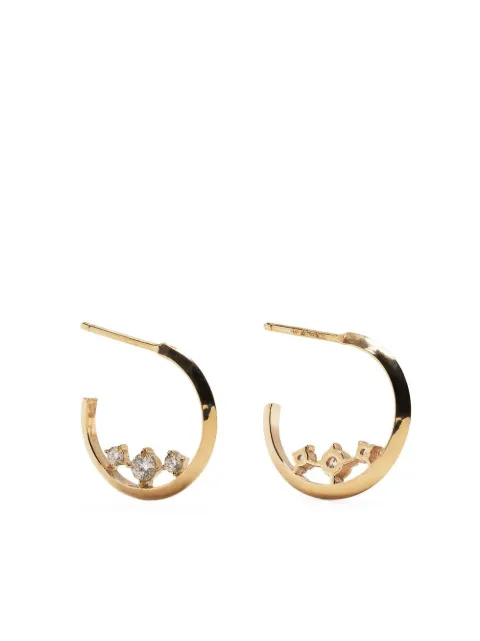 Lizzie Mandler Fine Jewelry 18kt yellow gold diamond hoops Gold E1206WD