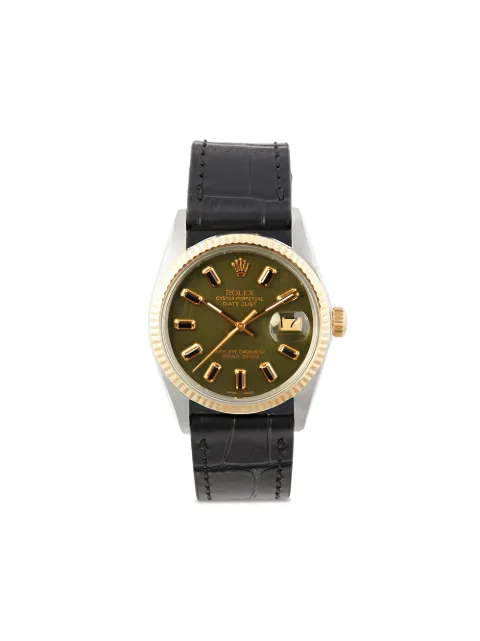 Lizzie Mandler Fine Jewelry pre-owned customised stainless steel Rolex Datejust 36mm Green W010GRDONBTTY