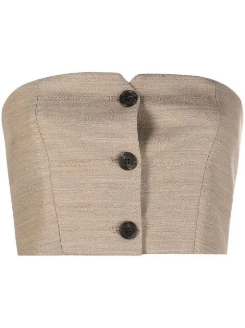 Philosophy Di Lorenzo Serafini buttoned bustier cropped top Neutrals A08037245