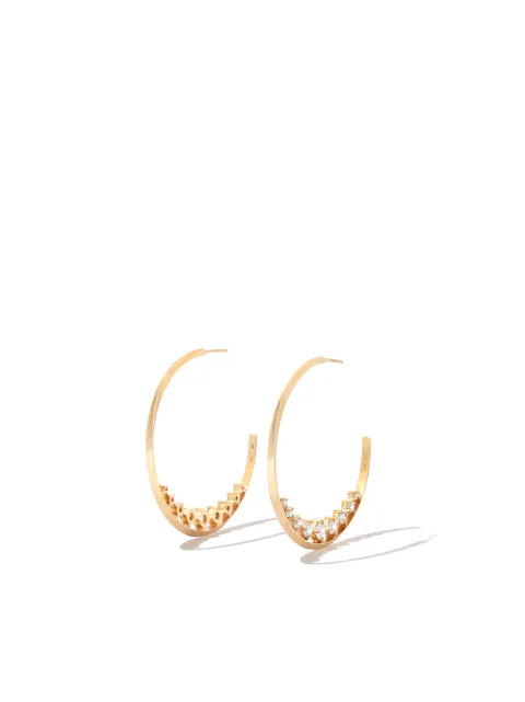 Lizzie Mandler Fine Jewelry 18kt yellow gold Éclat diamond hoop earrings Gold E1209WD