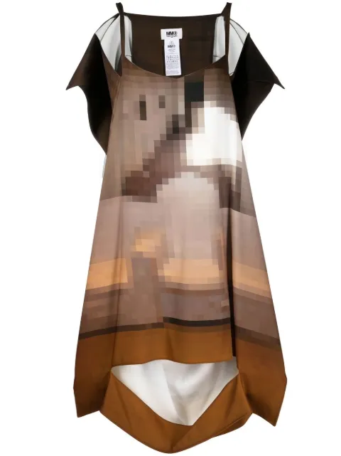 MM6 Maison Margiela draped sleeveless dress Brown S52CT0719S54935