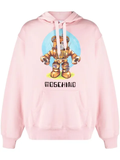 Moschino Teddy Bear-print hoodie Pink V17167028