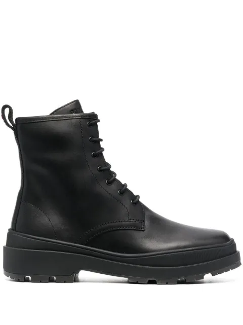 Camper lace-up leather combat boots Black K400645001