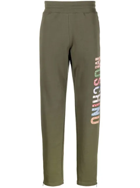 Moschino logo-print track pants Green J03627028