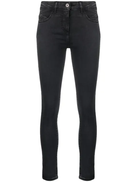 Patrizia Pepe washed low-rise skinny jeans Black CP0509D1HIN
