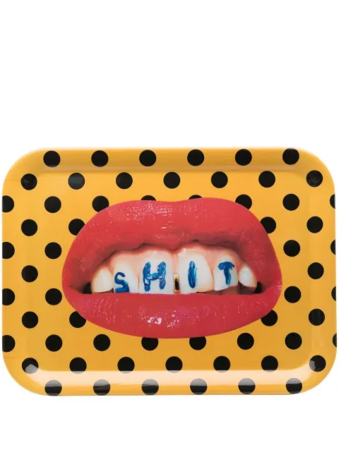 Seletti photograph-print toilet paper tray Yellow 19032