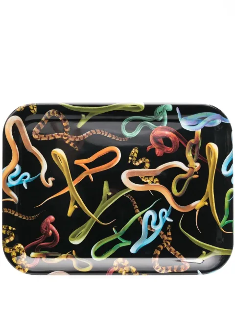 Seletti Snakes In Melamina tray Black 19035