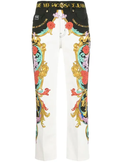 Versace Jeans Couture logo-waistband detail trousers White 72HAB5TPES016L54
