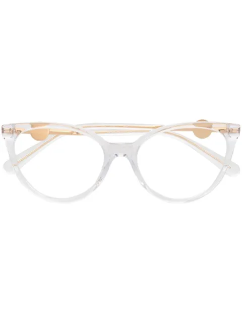 Versace Eyewear logo-embellished oversized glasses Neutrals VE3298B