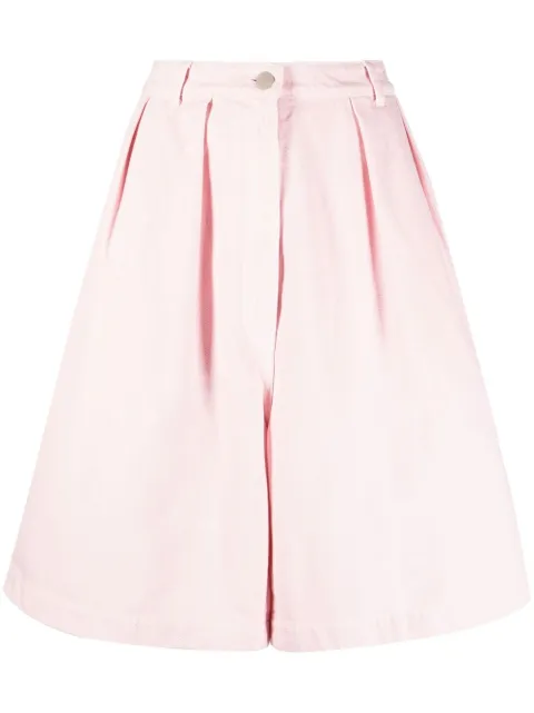 Raf Simons pleated denim shorts Pink 221W326100320034