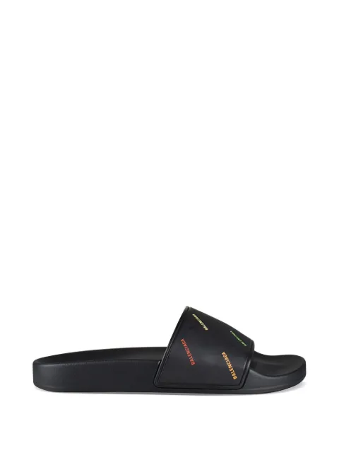 Balenciaga logo-print flip-flops Black 689030W1S9G