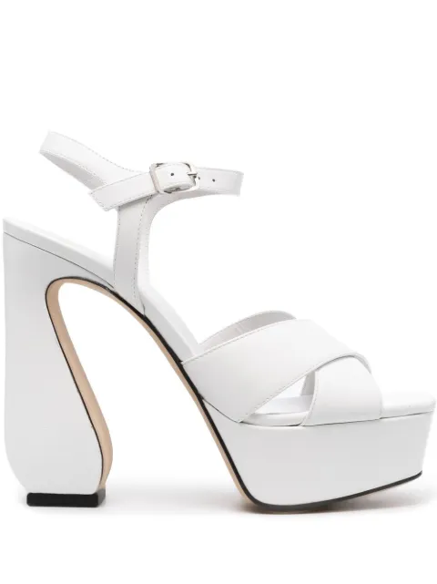 Si Rossi platform sculpted-heel sandals White A93780MNAG01