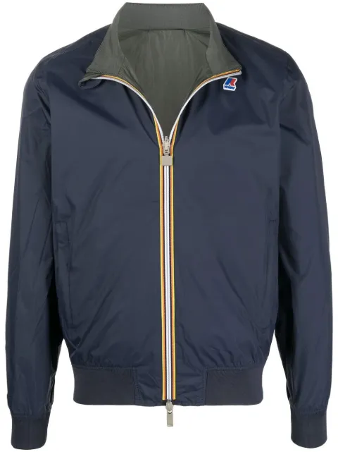 K-Way reversible stripe-detail jacket Blue K4111RW