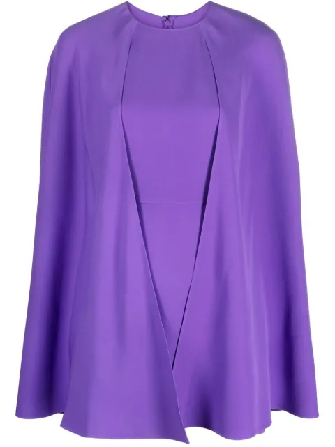 Valentino Garavani cape-style silk dress Purple BVA0101MM