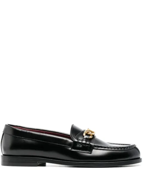 Valentino Garavani VCHAIN leather loafers Black WS0EQ6YZX