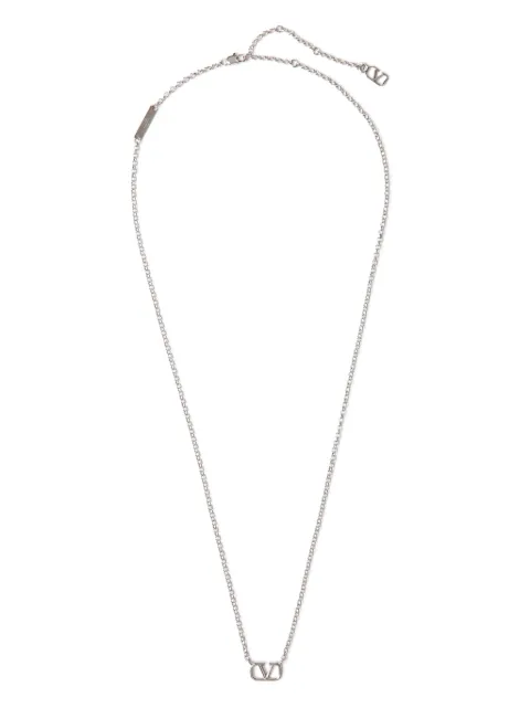 Valentino Garavani Vlogo Signature metal necklace Silver YJ0N96MET