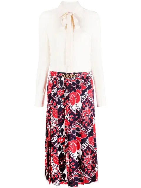 Valentino Garavani silk logo-print dress White BVAZS07AP